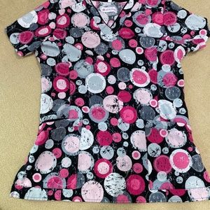 Used XS white cross scrubs top